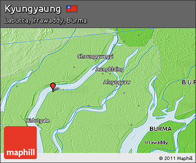 Political 3D Map of Kyungyaung