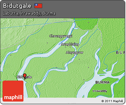 Political 3D Map of Bidutgale