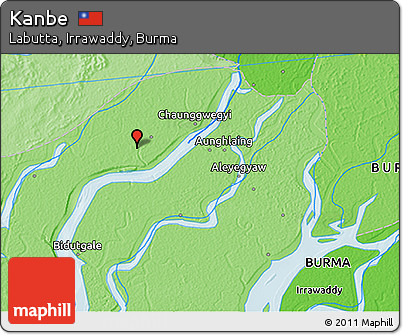 Political 3D Map of Kanbe