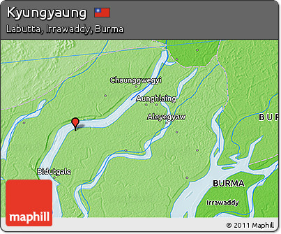 Political 3D Map of Kyungyaung