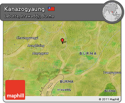 Satellite 3D Map of Kanazogyaung
