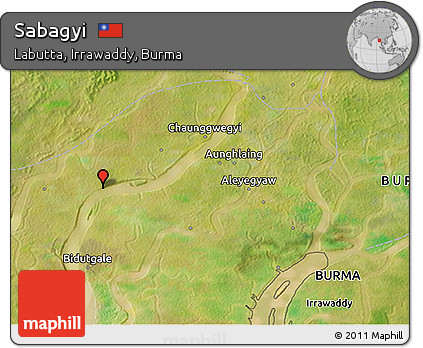 Satellite 3D Map of Sabagyi