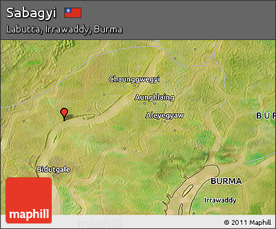 Satellite 3D Map of Sabagyi