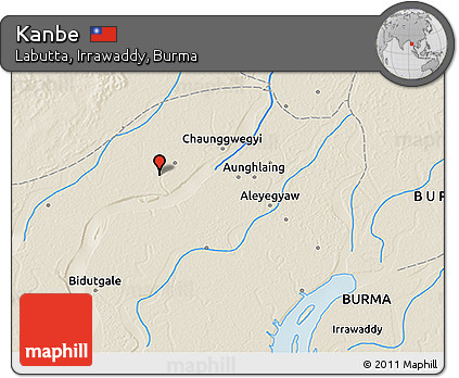 Shaded Relief 3D Map of Kanbe