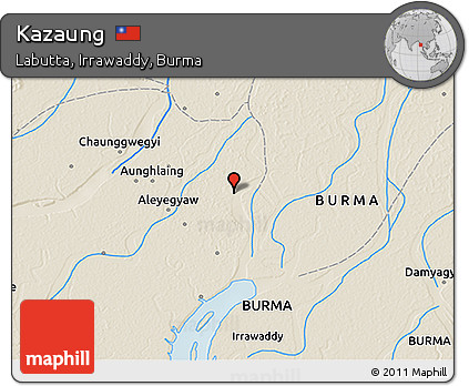 Shaded Relief 3D Map of Kazaung