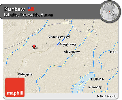 Shaded Relief 3D Map of Kuntaw
