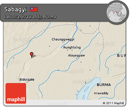 Shaded Relief 3D Map of Sabagyi