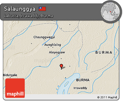 Shaded Relief 3D Map of Salaunggya