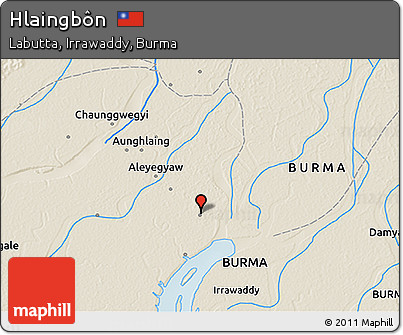 Shaded Relief 3D Map of Hlaingbôn