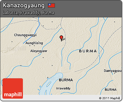 Shaded Relief 3D Map of Kanazogyaung