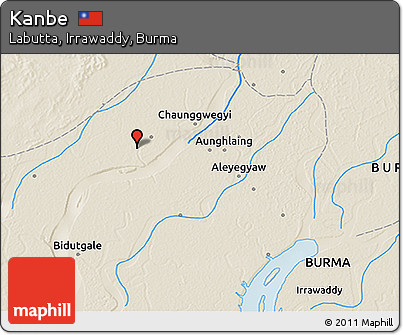 Shaded Relief 3D Map of Kanbe