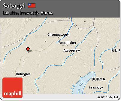 Shaded Relief 3D Map of Sabagyi