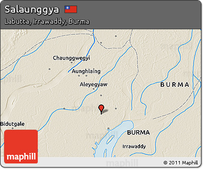 Shaded Relief 3D Map of Salaunggya