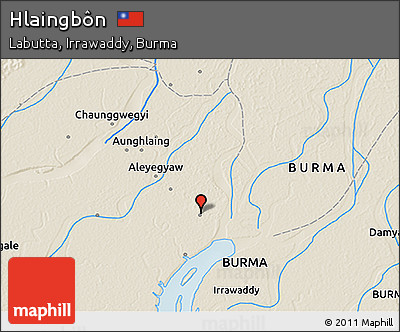 Shaded Relief 3D Map of Hlaingbôn