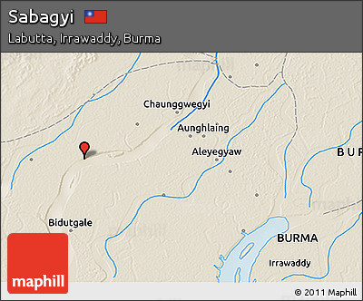 Shaded Relief 3D Map of Sabagyi