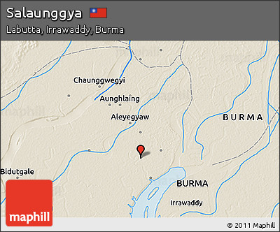 Shaded Relief 3D Map of Salaunggya