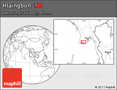 Blank Location Map of Hlaingbôn