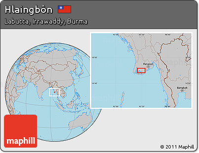 Gray Location Map of Hlaingbôn