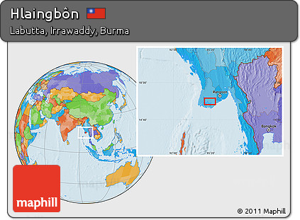 Political Location Map of Hlaingbôn