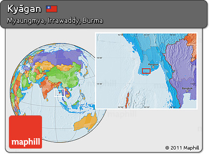 Political Location Map of Kyāgan