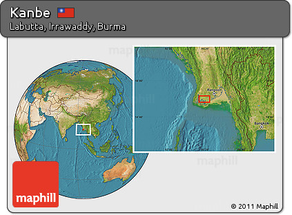 Satellite Location Map of Kanbe