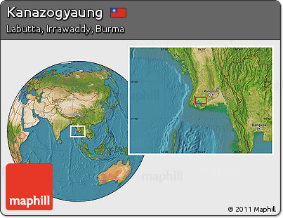 Satellite Location Map of Kanazogyaung