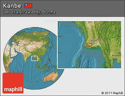 Satellite Location Map of Kanbe