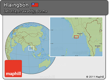 Savanna Style Location Map of Hlaingbôn
