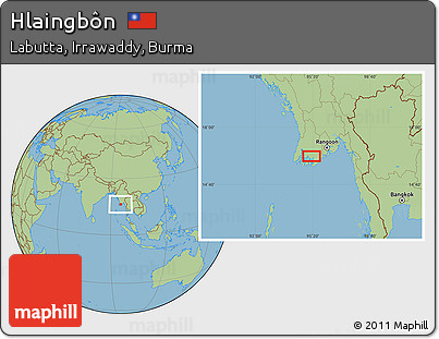 Savanna Style Location Map of Hlaingbôn