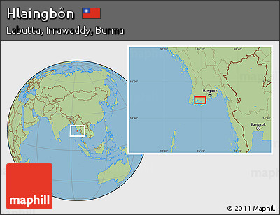 Savanna Style Location Map of Hlaingbôn