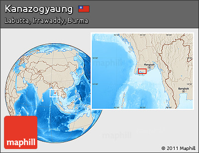 Shaded Relief Location Map of Kanazogyaung
