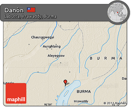 Shaded Relief Map of Danôn