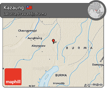 Shaded Relief Map of Kazaung