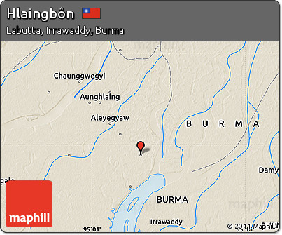 Shaded Relief Map of Hlaingbôn