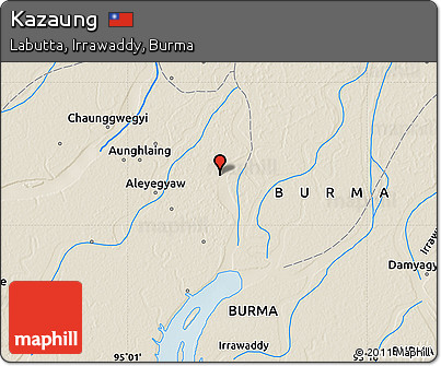 Shaded Relief Map of Kazaung
