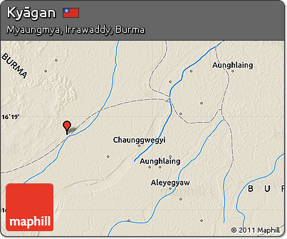 Shaded Relief Map of Kyāgan