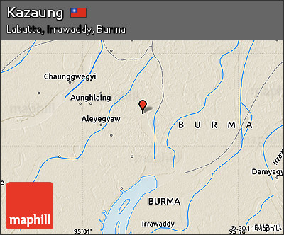 Shaded Relief Map of Kazaung