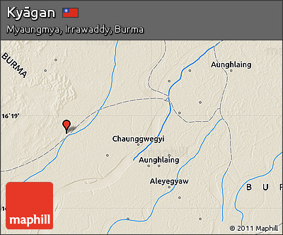 Shaded Relief Map of Kyāgan