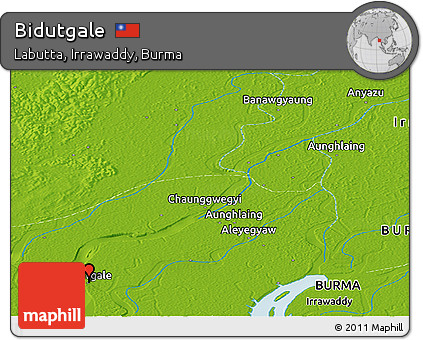 Physical Panoramic Map of Bidutgale