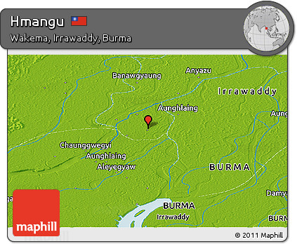 Physical Panoramic Map of Hmangu