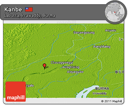 Physical Panoramic Map of Kanbe
