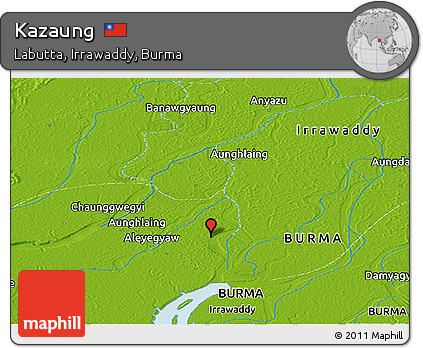 Physical Panoramic Map of Kazaung