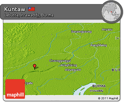 Physical Panoramic Map of Kuntaw
