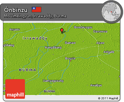 Physical Panoramic Map of Ônbinzu