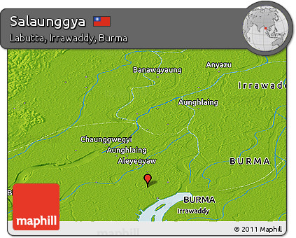 Physical Panoramic Map of Salaunggya