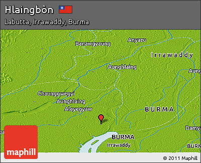 Physical Panoramic Map of Hlaingbôn