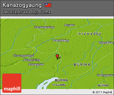 Physical Panoramic Map of Kanazogyaung