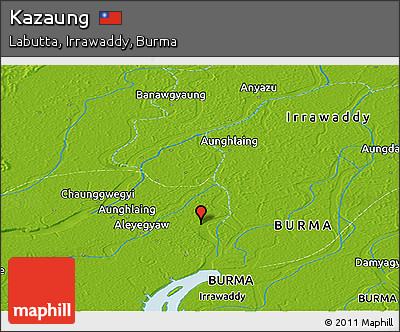 Physical Panoramic Map of Kazaung