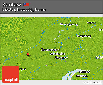 Physical Panoramic Map of Kuntaw