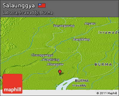 Physical Panoramic Map of Salaunggya